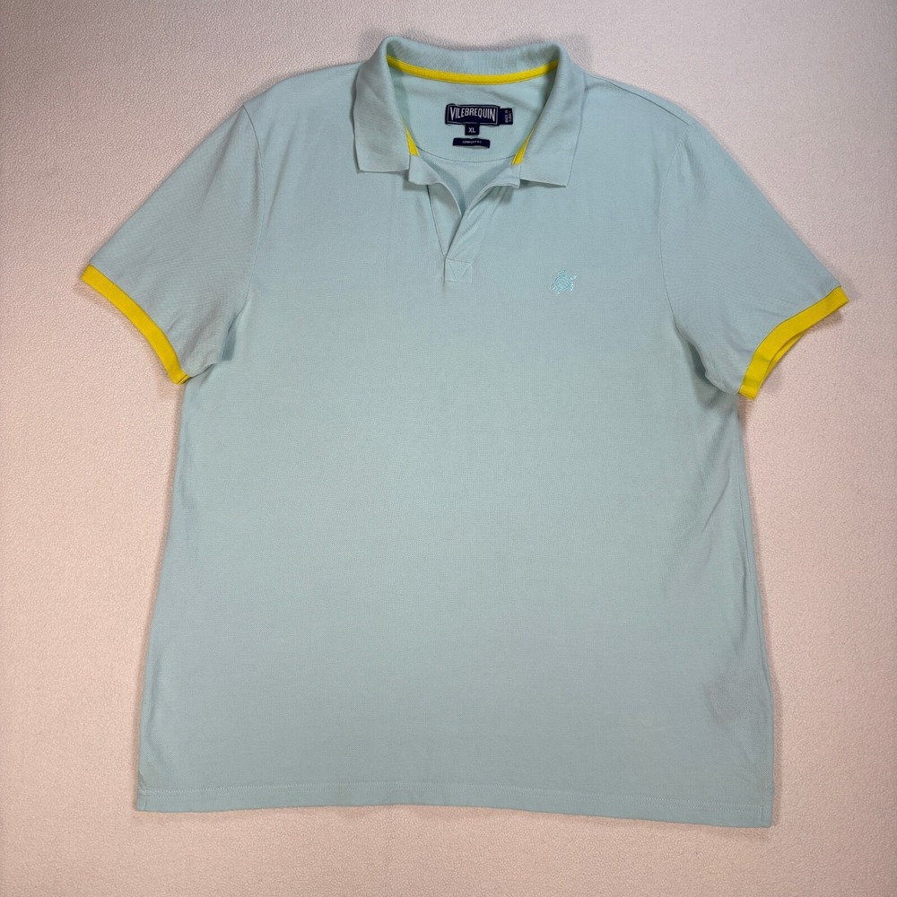Vilebrequin Polo Men's‎ XL Light Blue Comfort Fit Cotton Turtle Embroidery Shirt